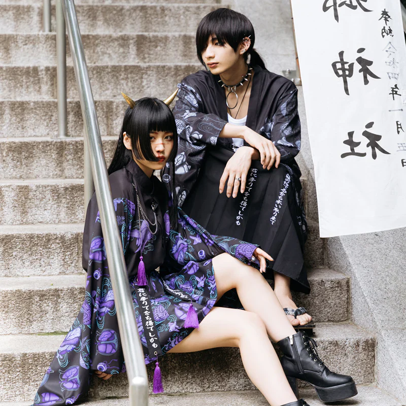 ACDC RAG Ochimizu Mini Skirt - Black/Purple & Black/Gray - Image 8