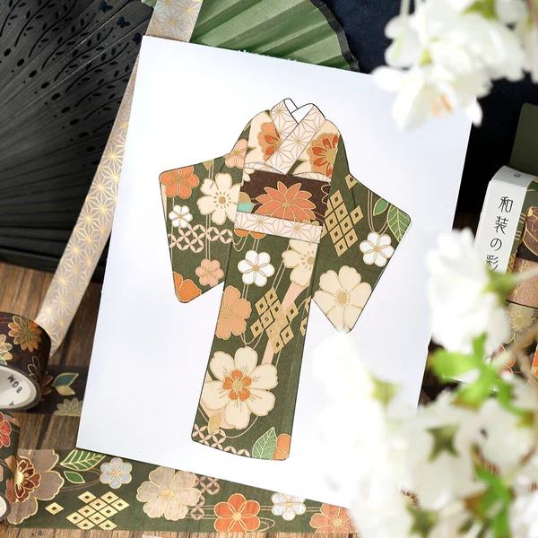 PRE-ORDER MAY! BGM Washi Tape - The Colors of Japanese Dress - Dark Green - Image 3