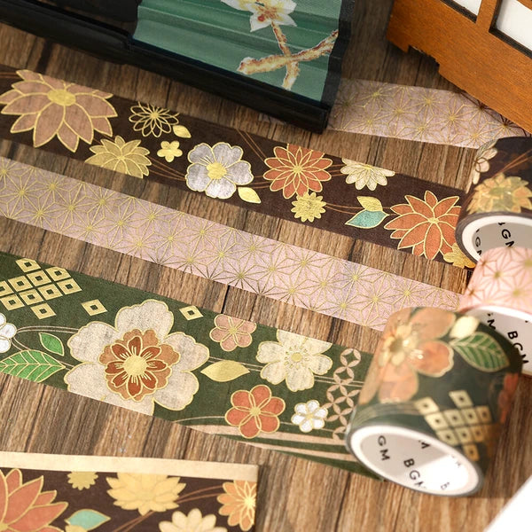 PRE-ORDER MAY! BGM Washi Tape - The Colors of Japanese Dress - Dark Green - Image 4