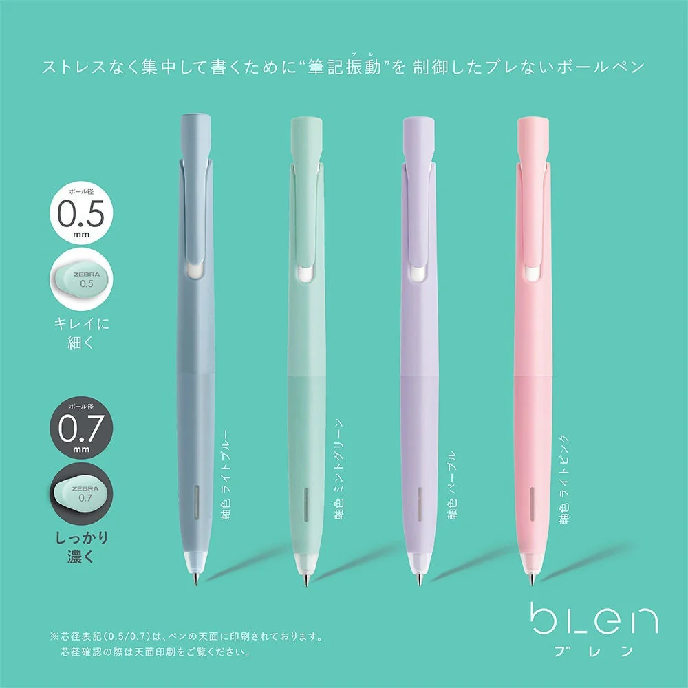Zebra Blen - Emulsion Ballpoint Pen - 0.5mm - Light Blue Axis - Image 6