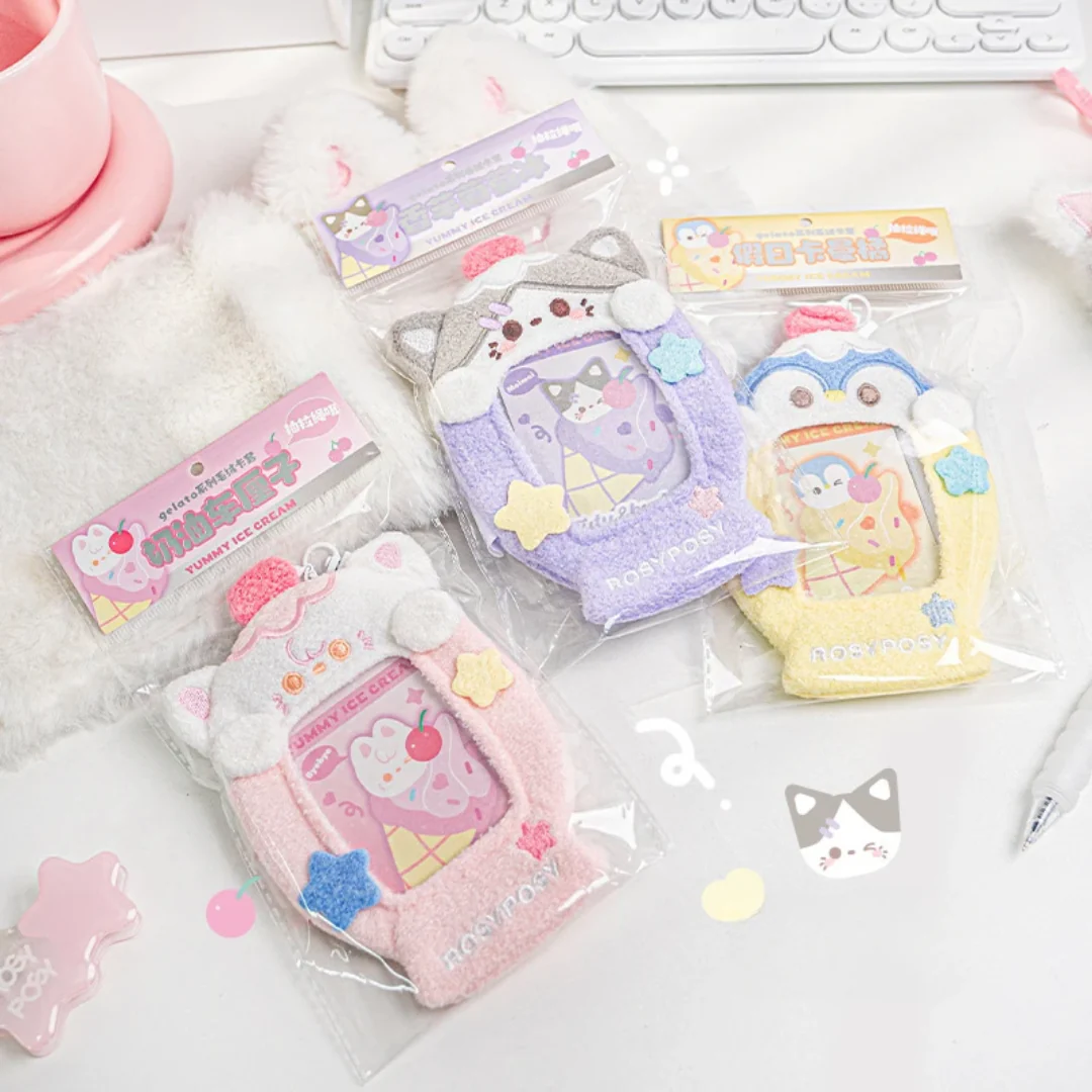 Gelato Plush Photocard Holder Keychain - Sweet & Fluffy Edition - Image 3