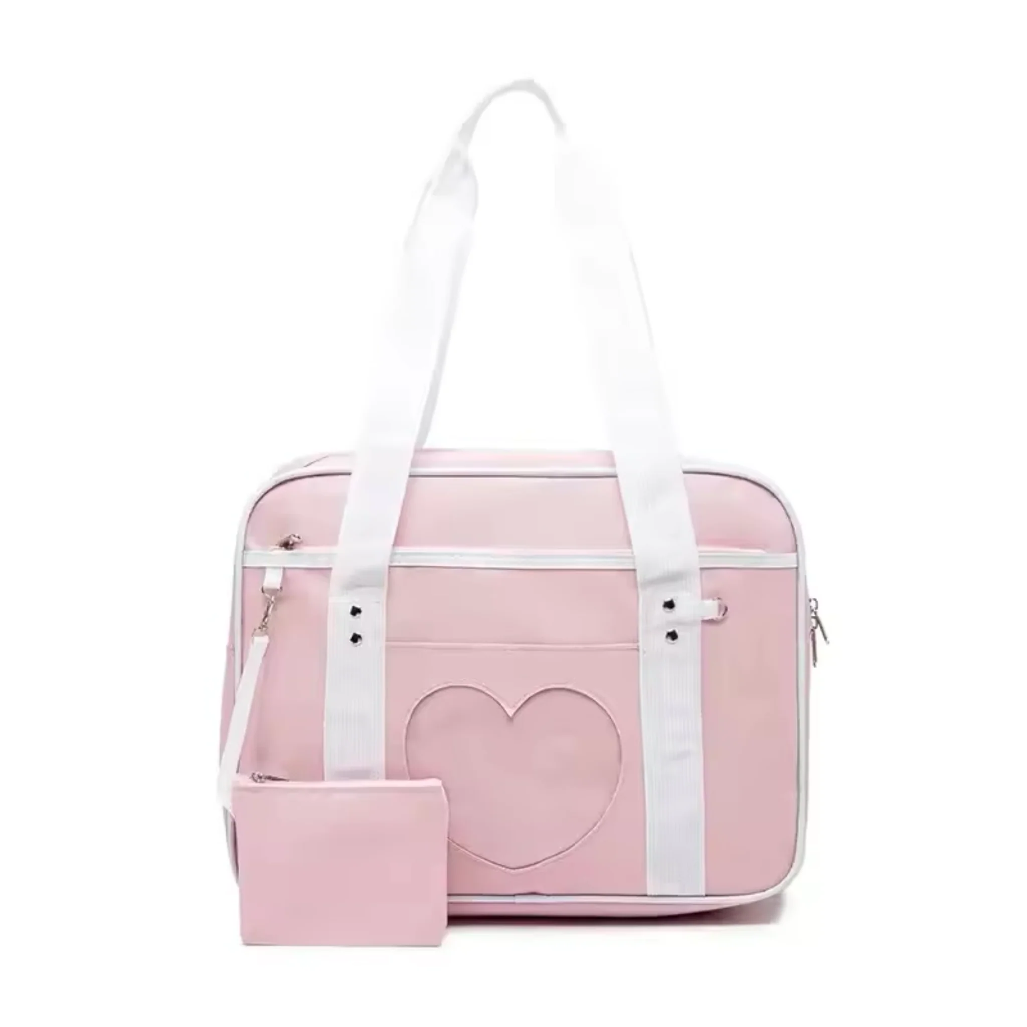 JK Heart Ita Tote Bag - Preppy School Girl Shoulder Bag - Image 3