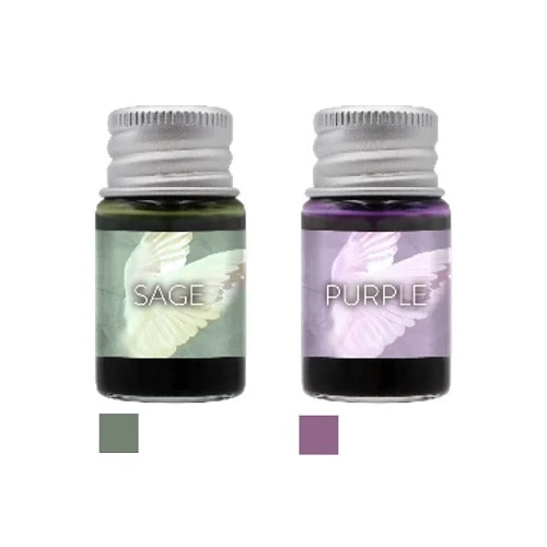 Kamamono - Angel Glass Pen Set - With Glitter Inks & Winged Pen Rest - Image 3