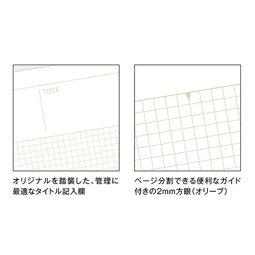 Mnemosyne × Kleid Olive - B5 Notebook 7194 - Lined Grids 2mm - Image 3