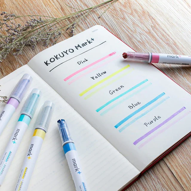 KOKUYO Mark + Two-Tone Color Marker Serie 1 - Set of 5 - Image 4