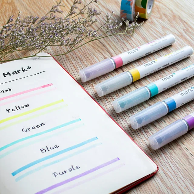 KOKUYO Mark + Two-Tone Color Marker Serie 1 - Set of 5 - Image 5