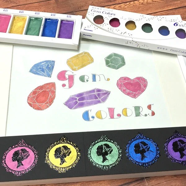 RESTOCK MAY! Kuretake - Gansai Tambi - Gem Colours - Set of 6 - Image 4