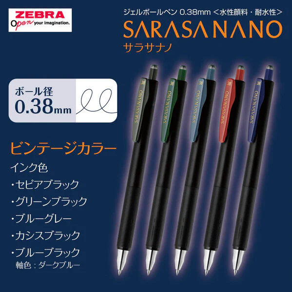 RESTOCK MAY! Zebra Sarasa Nano Gel Pen - Vintage - 0.38mm - Blue Grey - Image 4