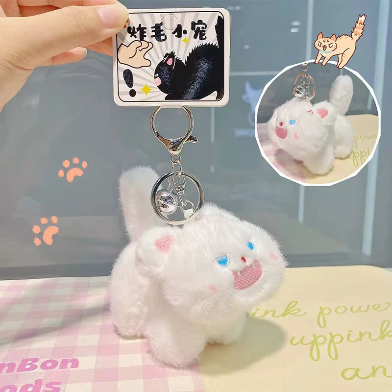 Fluffy Angry Cat Plush Keychains - Image 3