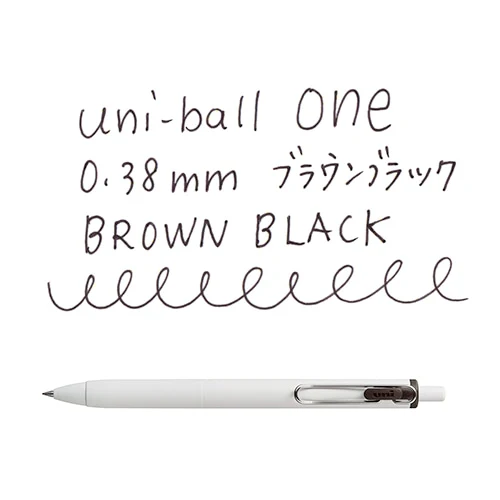 Uni-ball One Gel Pen - 0.38mm - Brown Black - Image 2