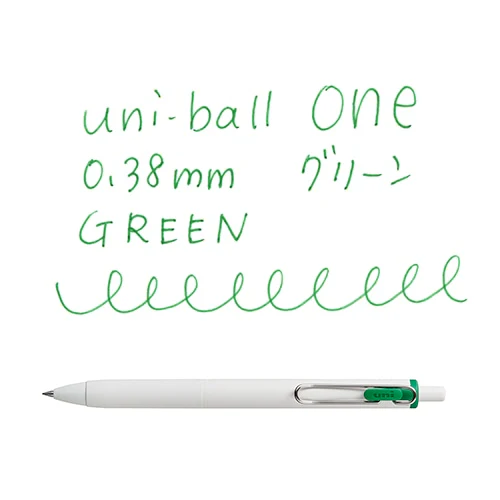 Uni-ball One Gel Pen - 0.38mm - Green - Image 2