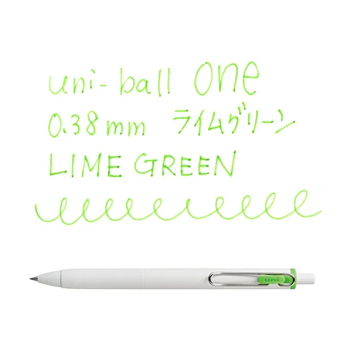 Uni-ball One Gel Pen - 0.38mm - Lime Green - Image 2