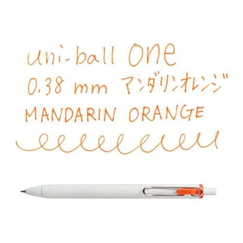 Uni-ball One Gel Pen - 0.38mm - Mandarin Orange - Image 2