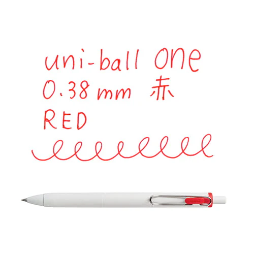 Uni-ball One Gel Pen - 0.38mm - Red - Image 2