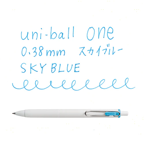 Uni-ball One Gel Pen - 0.38mm - Sky Blue - Image 2