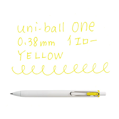 Uni-ball One Gel Pen - 0.38mm - Yellow - Image 2