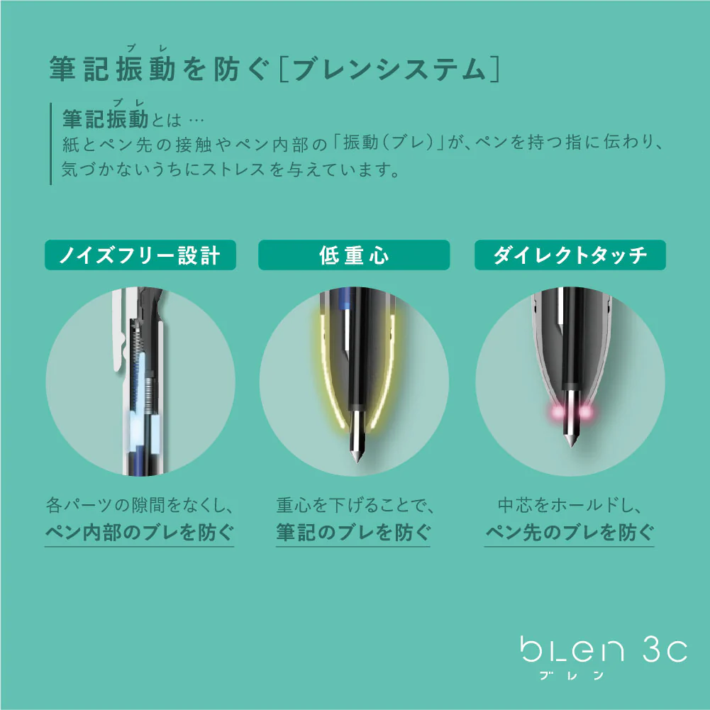 Zebra Blen 3C - Emulsion Ballpoint Pen - 0.5mm - Black Axis - Image 6