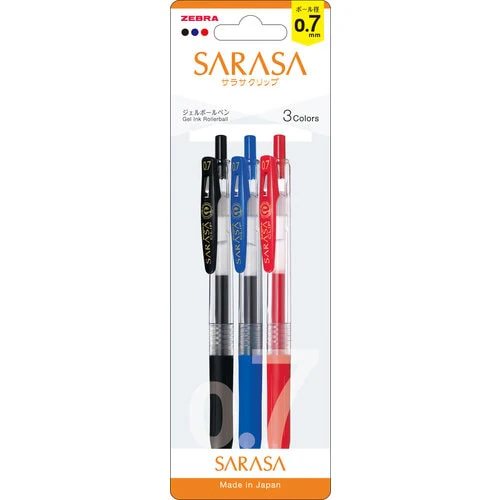 Zebra Sarasa Clip Gel Pen - 0.7mm - Set of 3
