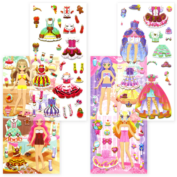 Dress-Up Puffy Doll Stickers Set - Idol Collection - Image 3