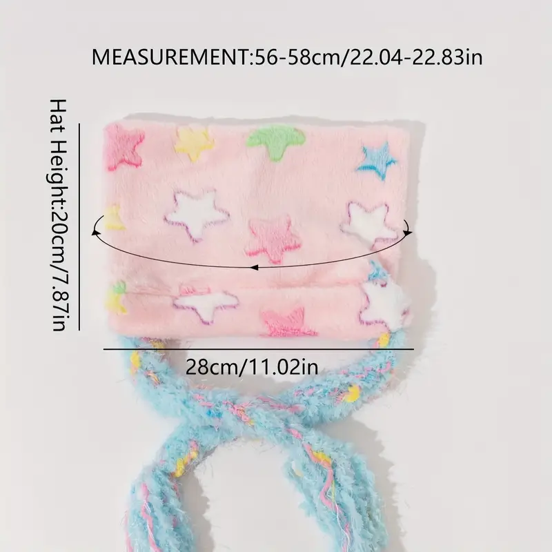 Cat Beanie - Pastel Star Y2K - Pink, Yellow & Blue - Image 6