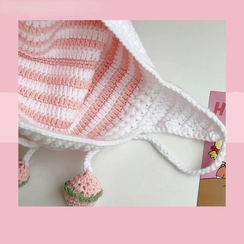 Cat Beanie - Pastel Green - Strawberry Hat - Image 3