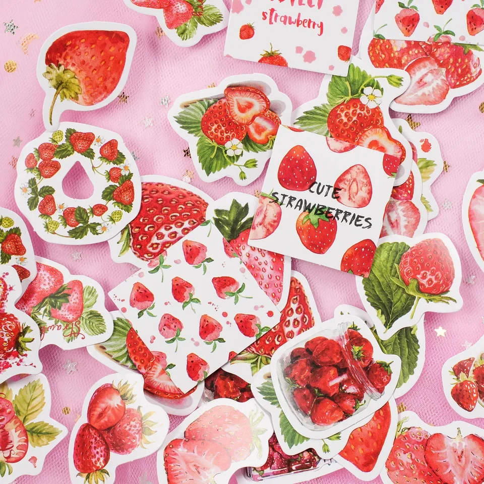 Sticker Box - Cute Strawberries - 45 Stickers - Image 2