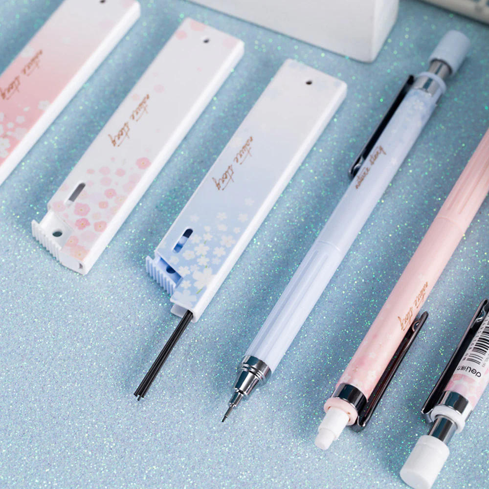 Deli - Cherry Blossom - Mechanical Pencils & Lead Refills - Set of 3 - Image 3