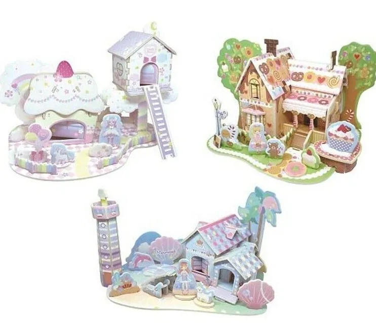 Doll House DIY Kit Candy House Japanese Papercraft Furniture Miniature Kids Toy - Image 5