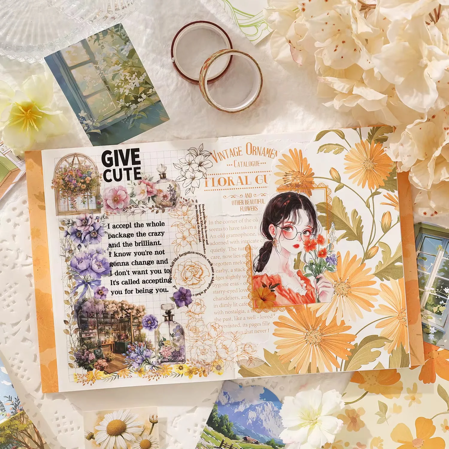 Flower Sea Tide Scrapbook - Stationery Gift Box Set - Image 2