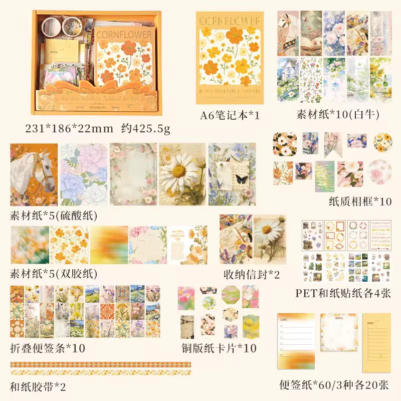 Flower Sea Tide Scrapbook - Stationery Gift Box Set - Image 3