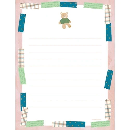 Furukawa Shiko - Mino Washi - Letter Writing Set - Knit Bear Winter - Image 3