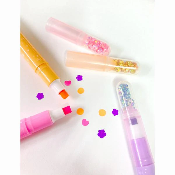 Stamp Highlighter Glitter Pen Set  3-in-1 Colorful Creativity - Image 4
