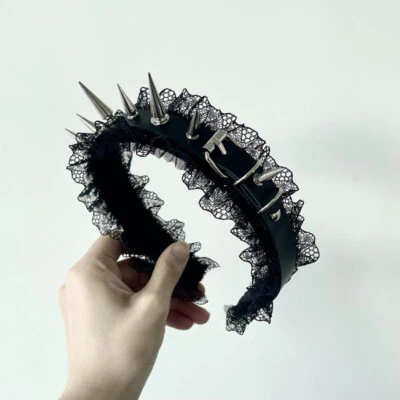 Gothic Laced Spike Headband - Image 2