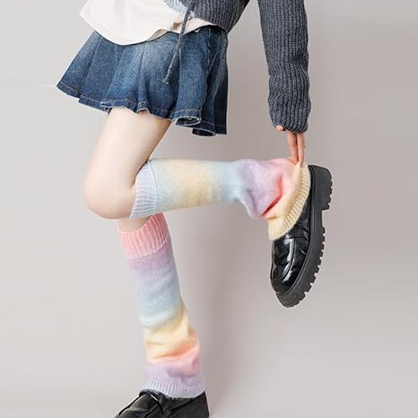 Knit Leg Warmers - Gradient Rainbow - Image 4