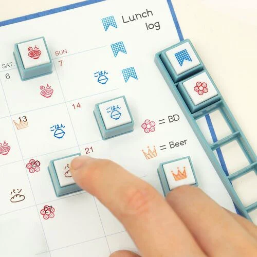 Pochitto Pick Mini Stamps - KODOMO NO KAO - Set of 3 Self-Inking 6mm
