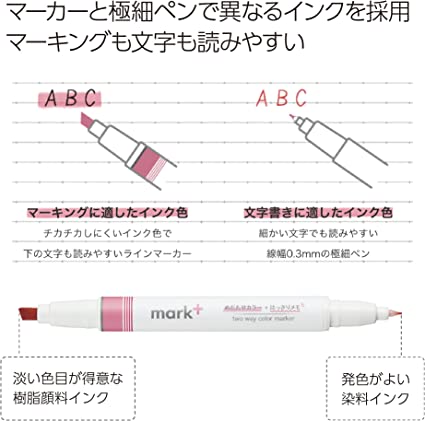 KOKUYO Mark + Two Colors Highlighters - Set of 5 - Image 5