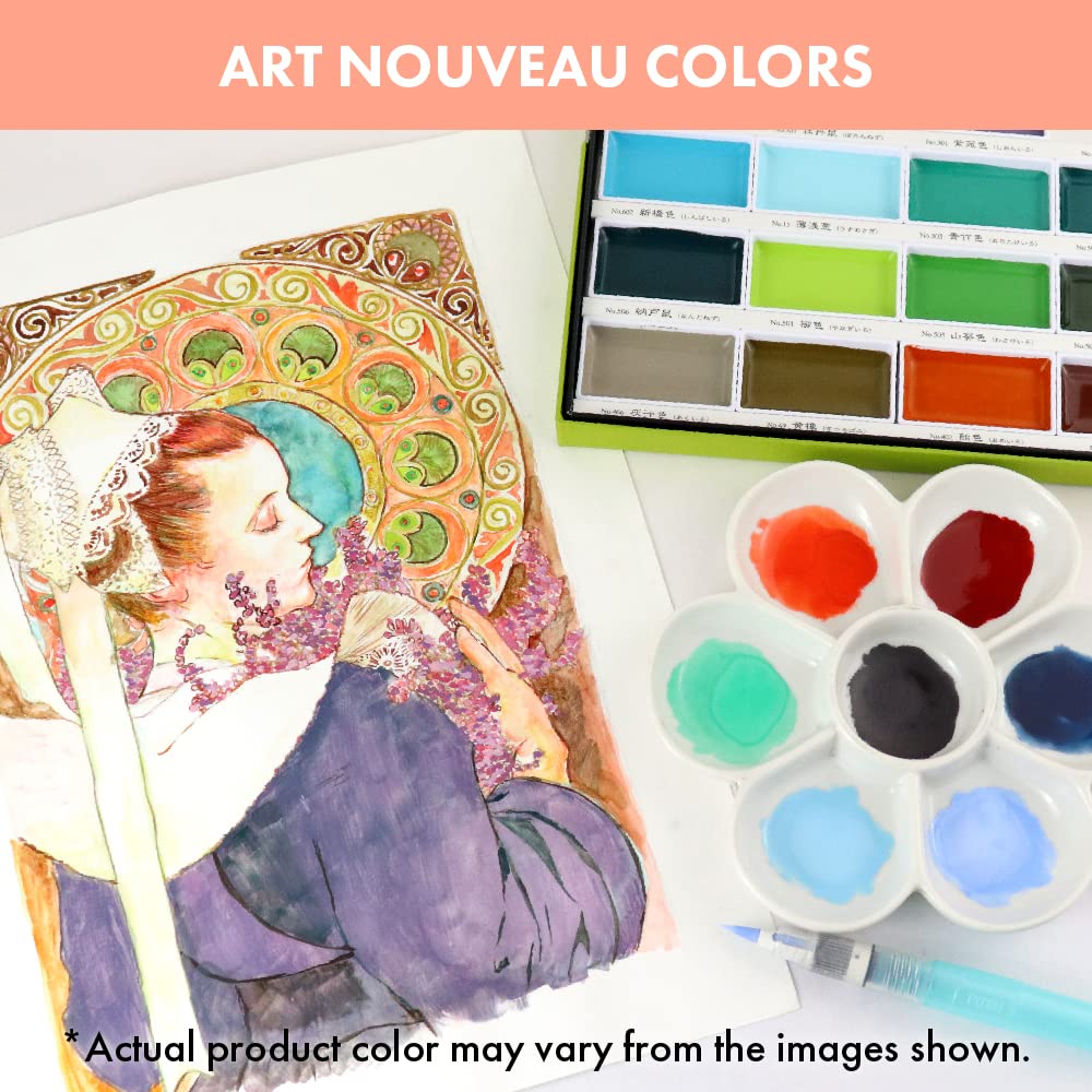 RESTOCK MAY! Kuretake - Gansai Tambi - Watercolor Paint - 24 Colours Set - Art Nouveau - Image 4
