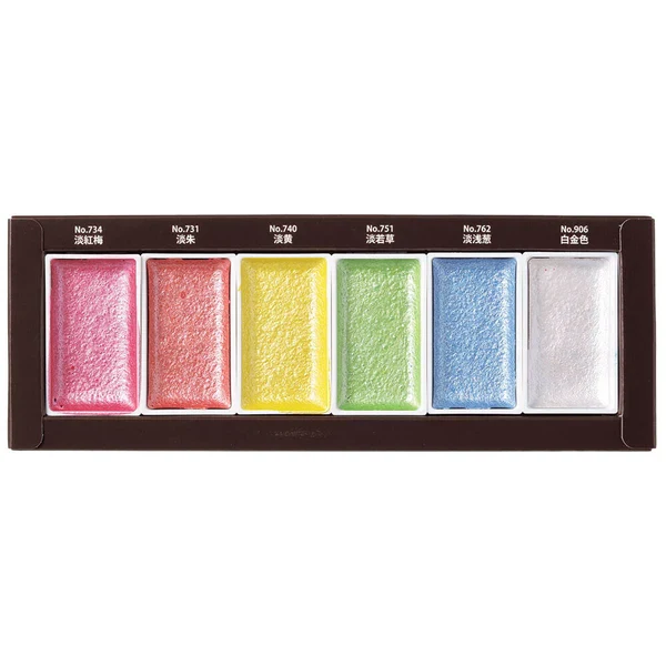 Kuretake - Gansai Tambi - Watercolor Paint - Pearl Set of 6 - Image 5