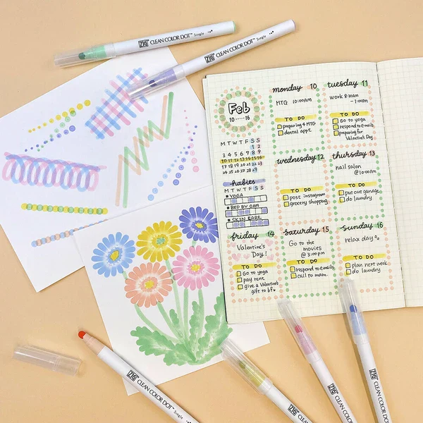 RESTOCK! Kuretake ZIG - Clean Color Dot - Mild Color - Set of 6 - Image 4
