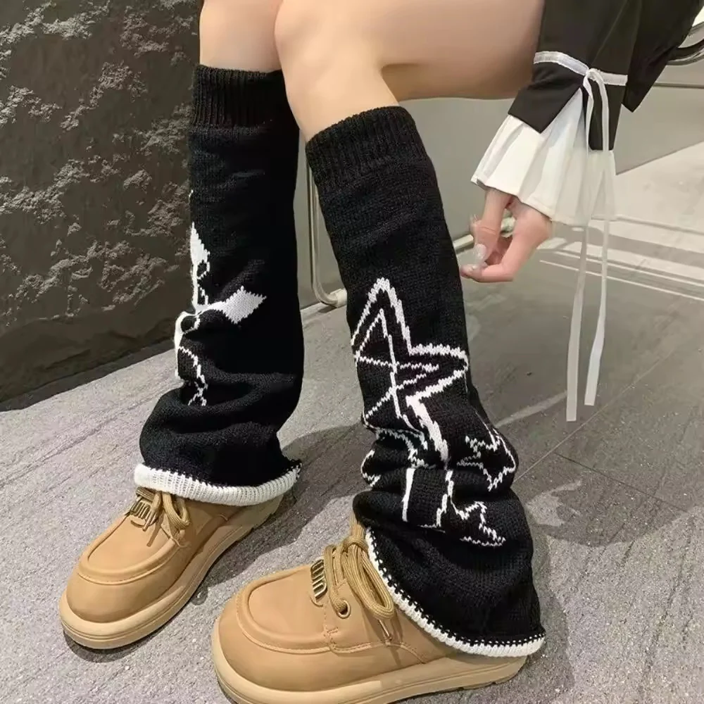 Leg Warmers - Black & White - Star & Cross Knit - Image 3