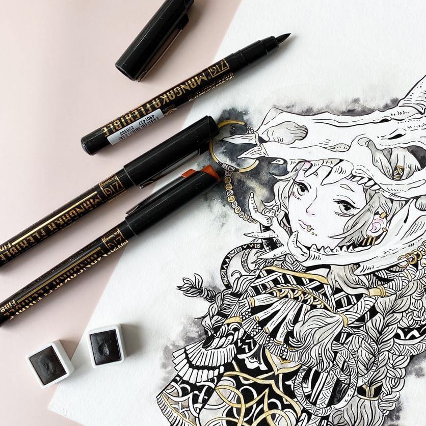 RESTOCK MAY! Kuretake ZIG - Cartoonist Mangaka - Black - Set of 3 - Image 4