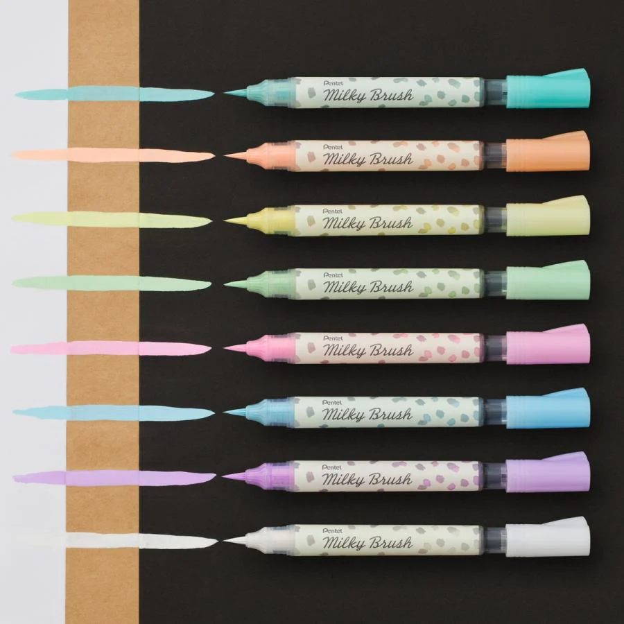Pentel- Milky Brush Pens - Set of 8 - Image 8