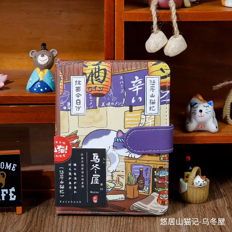 Cat Café Sketch & Story Notebook Gohobi Japanese Cat Magnetic Notebook Pocket Diary - Image 3