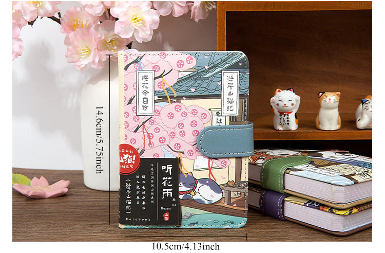 Cat Café Sketch & Story Notebook Gohobi Japanese Cat Magnetic Notebook Pocket Diary - Image 5