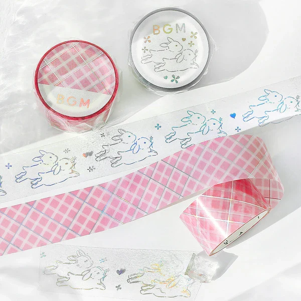 PRE-ORDER MAY! BGM Clear PET Tape - Life Series - Pink Lattice - Image 3