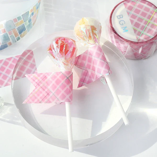 PRE-ORDER MAY! BGM Clear PET Tape - Life Series - Pink Lattice - Image 5