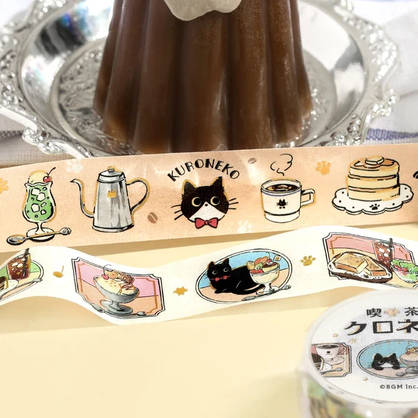 PRE-ORDER MAY! BGM Washi Tape - Black Cat Café - Welcome - Image 3