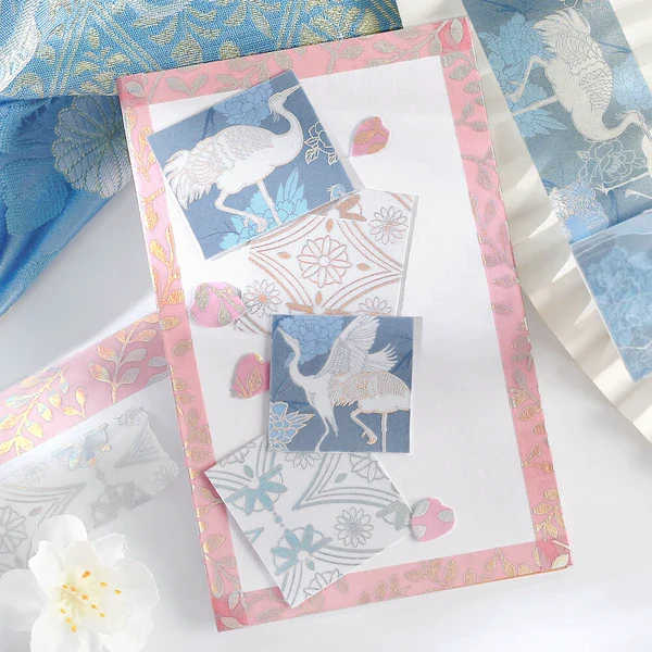 PRE-ORDER MAY! BGM Washi Tape - Japanese Kimono Gold Foil - Awai - Image 5