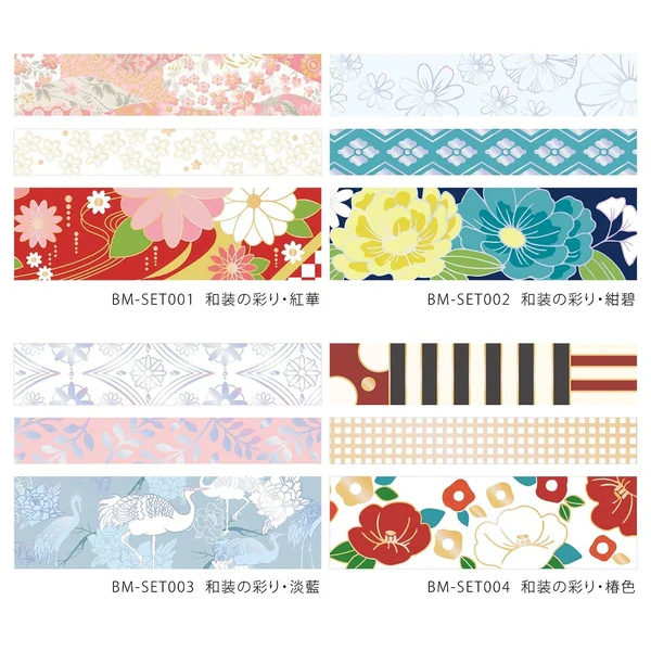 PRE-ORDER MAY! BGM Washi Tape - Japanese Kimono Gold Foil - Azure - Image 10