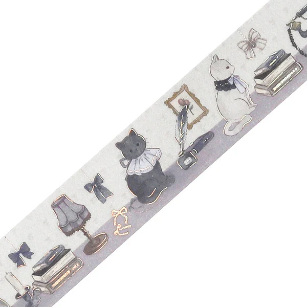 PRE-ORDER MAY! BGM Washi Tape - Marchen Party Holographic Foil - Silver Gray - Image 2